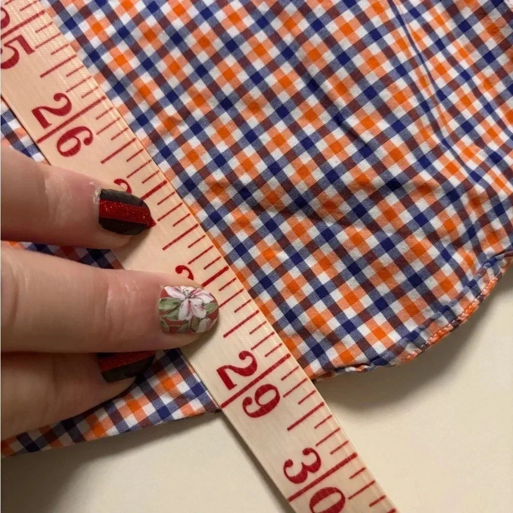 Polo Ralph Lauren Men’s Classic Plaid Button Down Shirt Size Large Orange Blue
